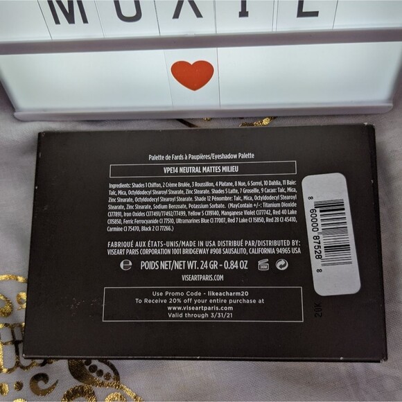 New Viseart Neutral Mattes Milieu Eyeshadow Palette - Picture 8 of 8